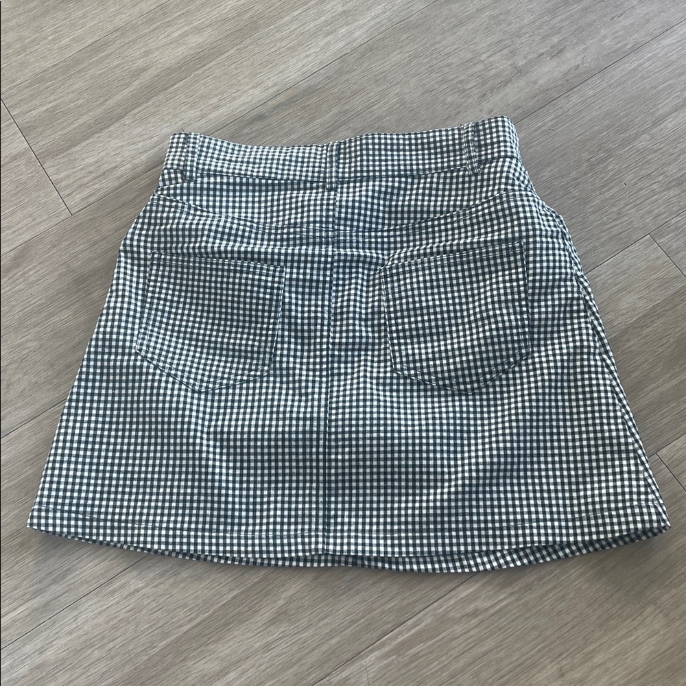 Brandy Melville John Galt Mini Skirt OS XS Black White Gingham Plaid - Picture 4 of 5